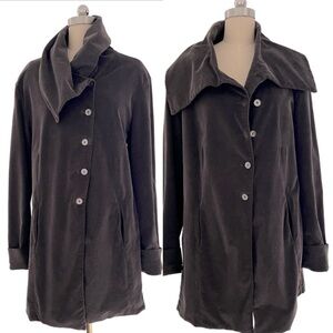 Elemente Clemente Cotton Blend Jacket Velvet Art To Wear Asymmetrical Coat  4 XL